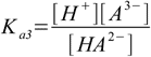 3rd acid dissociation constant, eq. 3.3