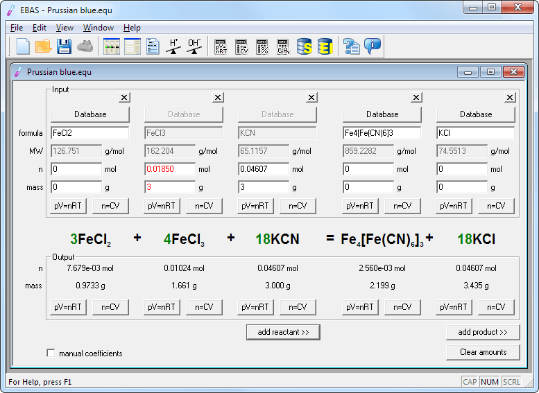 Chemical equation balancer - reaction view