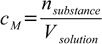 molarity definition, eq. 10.1