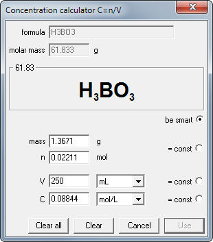 BATE pH calculator - concentration calculator