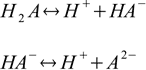 dissociation reactions for two proton acid