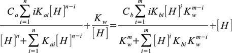 calculating pH - universal equation for acid and base equilibrium