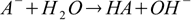 reaction between conjugate base and water