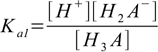 1st acid dissociation constant, eq. 3.1