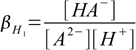 1st overall protonation constant, eq. 4.3