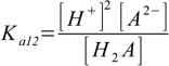 2nd overall dissociation constant for diprotic acid, eq. 9.2